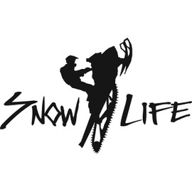 Snow Life Decal 8" Snowmobile Sled Window Sticker Graphic Extreme Sports Vinyl Vehicle Sticker (Black)