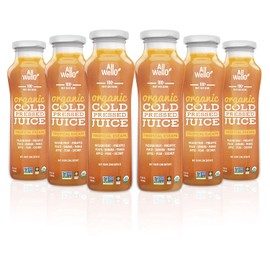 AllWellO Organic Cold Pressed Juice Drinks with Real Fruits and Vegetables Gluten Free Non-GMO Healthy Juices No Preservatives No Sugar Added (Tropical Escape, 6 Pack)