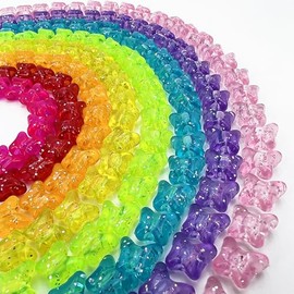 MIIIM 500 Piezas Cuentas Pony de Mariposa con Purpurina en Formas para Pulsera de la Amistad, Cuentas Kandi de Agujero Grande para Trenzas de Cabello,