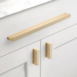 Coinkoly 10 Pack Brushed Gold 5 Inch(128mm) Hole Center Kitchen Cabinet Handles Cabinet Pulls Kitchen Drawer Pulls Hardware Dresser Handles Bathroom