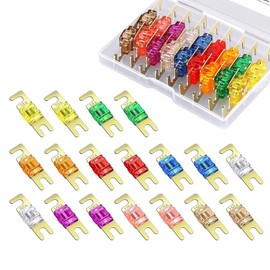 Elqater 18 Pieces Mini ANL Fuse, Plated ANL Fuse Pack (20A, 30A, 40A, 50A, 60A, 80A, 100A, 125A, 150A) for Automotive Marine Easy to Use