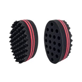 LATRAT Pack of 2 Sponge Hair Twist, Magic Curl Sponge, Large Holes, for Dreadlocks, Curl, Coil Wave, Double-Sided Hair, Twist Sponge, Magic Hair Braider