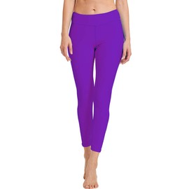 Micosuza Women's Swimming Tights Surfing Leggings Ankle-Length Rash Guard Capris Pants Purple