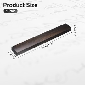 sourcing map 1 Pair Calligraphy Paper Weights, 11.8" Wooden Paperweight Desk Accessory for Home Office Calligraphy Practice Drawing Writing, Gift for Writers Professionals, Brown