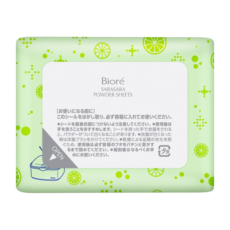 Biore Smooth Powder Sheets, Pure Fresh Citrus Scent, 36 Sheets