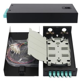 Duogalia 2-Pack LC-OM3 6 Duplex 12 Port Wall Mount Fiber Enclosure with Splice Tray Multimode LC-OM3 Kit (includes 1.2 Meter Pigtail and 6PC Coupler)