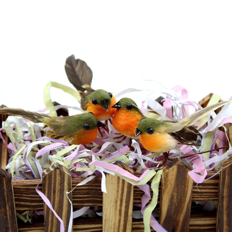 10PCS Robin Bird Christmas Tree Decoration Craft Very Cute Artificial