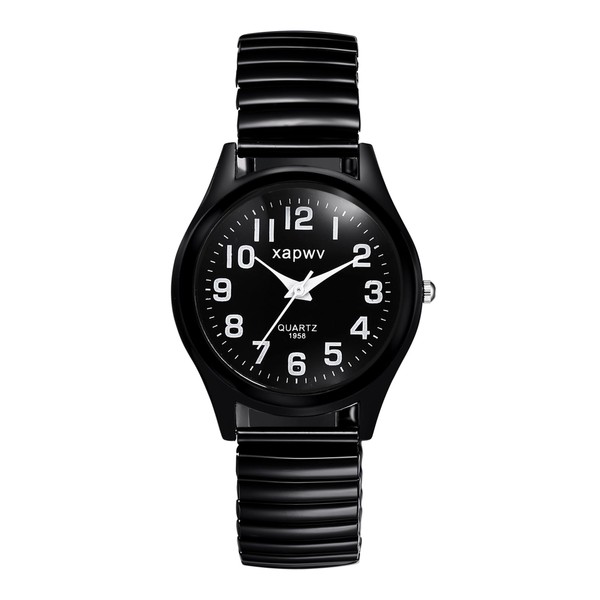 Automatic Mechanical Steel Wristwatch Waterproof Watch: Women's Men's Elastic Strap