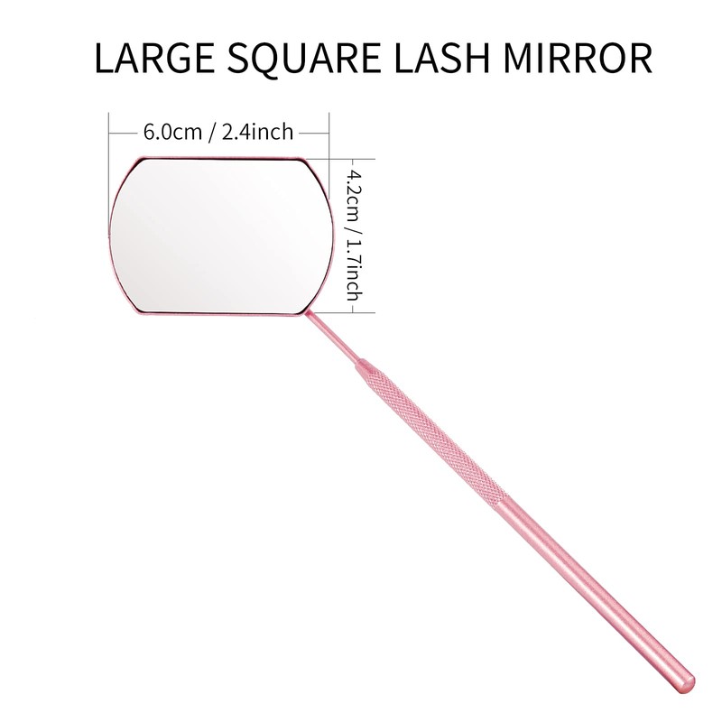 Miuffue Lash Mirror for Eyelash Extensions, Detachable Stainless Steel Large
