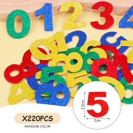 220 Pieces of Glitter Number Stickers, Number Patches, Glitter Foam Numbers, Card Decoration Stickers, Craft Stickers, Children's Handmade Stickers