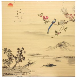 Red Lantern Bamboo Window Shade Blind - Rising Sun 72" Wide