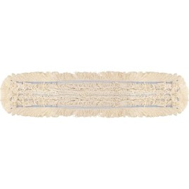 PRO-SOURCE Dust Mop Head, Yarn Blend, White, 5 inch x 48 inch, Slot Pocket, Looped Head, Launderable