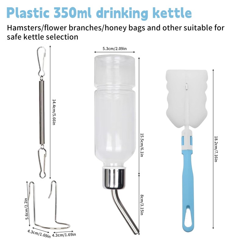 Pack of 3 Drinking Bottle Rabbit with Holder, 350 ml