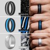 ThunderFit Silicone Wedding Rings for Men, 8 Rubber Engagement Bands