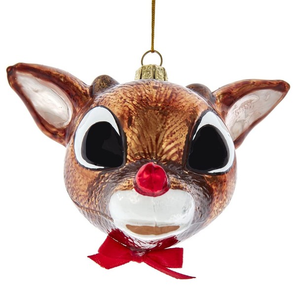 3.75-Inch Rudolph The Red-Nosed Reindeer® Glass Rudolph Head Ornament