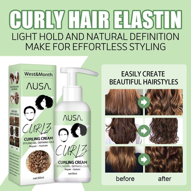 Elastic Styling Cream, Hair Cream Women/Men, Defining Curl Cream, Curl