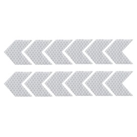 SUNBREATH Reflective Safety Warning Stripes Arrow Decals Car Trunk Rear Bumper Guard Body Stickers Decoration Universal 12PCS White