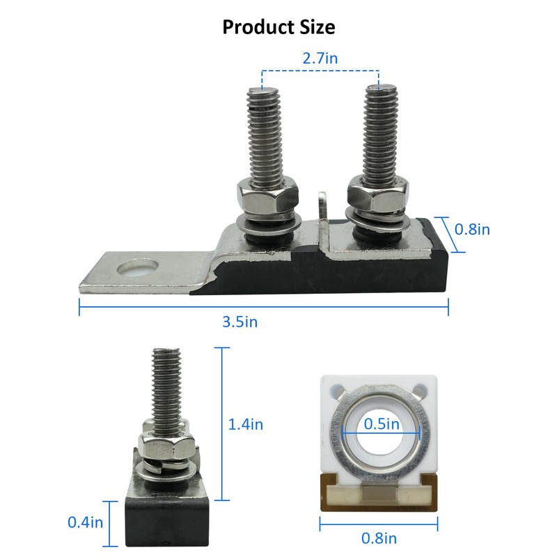 MRBF Terminal Fuse Blocks with Fuse, Dual Studs 5/16" (M8)