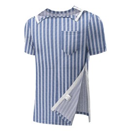 Poriff Men Post Shoulder Surgery Shirt Chemo Rehab Must Haves Port Access Clothing Rotator Cuff Surgery Snap Adaptive Clothes Dialysis