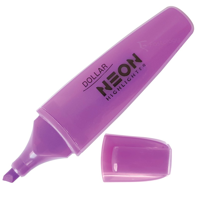 DOLLAR HL625 Neon Fluorescent Highlighter Pens, MULTICOLOUR, Pack of 6,