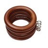 Natural Oak 45mm Wooden Curtain Pole Rings with Screw Eye
