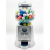 Medium Size 11" Metal and Glass Candy Gumball Machine, Silver