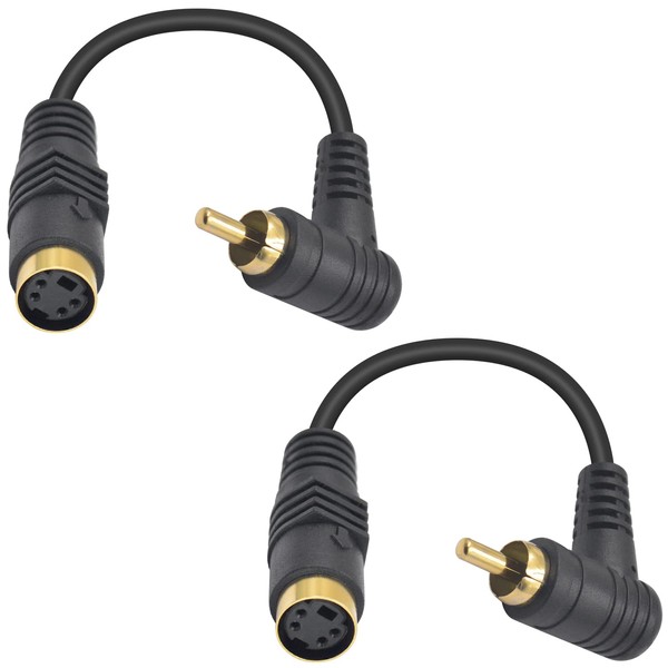 Maxhood 4pin S-Video to RCA Cable，2Pack 4pin S-Video Female to