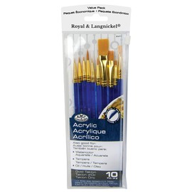 Royal Langnickel Gold Taklon Brush Set Super Value Pack