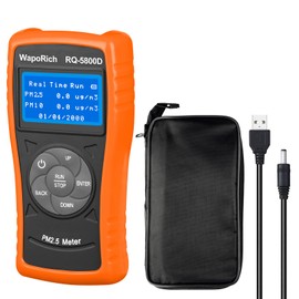 Air Quality Detector Professional Monitor Detector PM2.5 PM10 Monitor Meter Auto Power/Off, Real-time Mode Accuracy +/- 20% Tester Air Quality Monitoring Indoor Outdoor w/Back Light-RQ-5800D