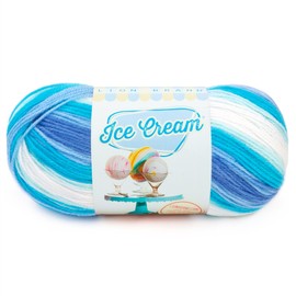 Lion Brand Yarn (1 madeja) - Hilado de helado para bebé, luna azul