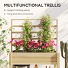 Outsunny Wooden Raised Garden Bed with Trellis, Elevated Planter Box