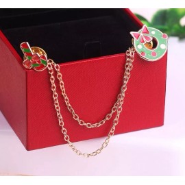 Unbranded Wreath Cane Stud Blouse Collar Clip Neck Tip Brooch Pin Chain Christmas Gift AD