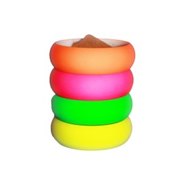 NEON NATION 4 Pack 1980s Style Costume Bracelets 1" Bangles with Smooth Touch Finish
