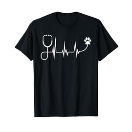 Cool Veterinarian Heartbeat | Funny Veterinary Worker Gift T-Shirt