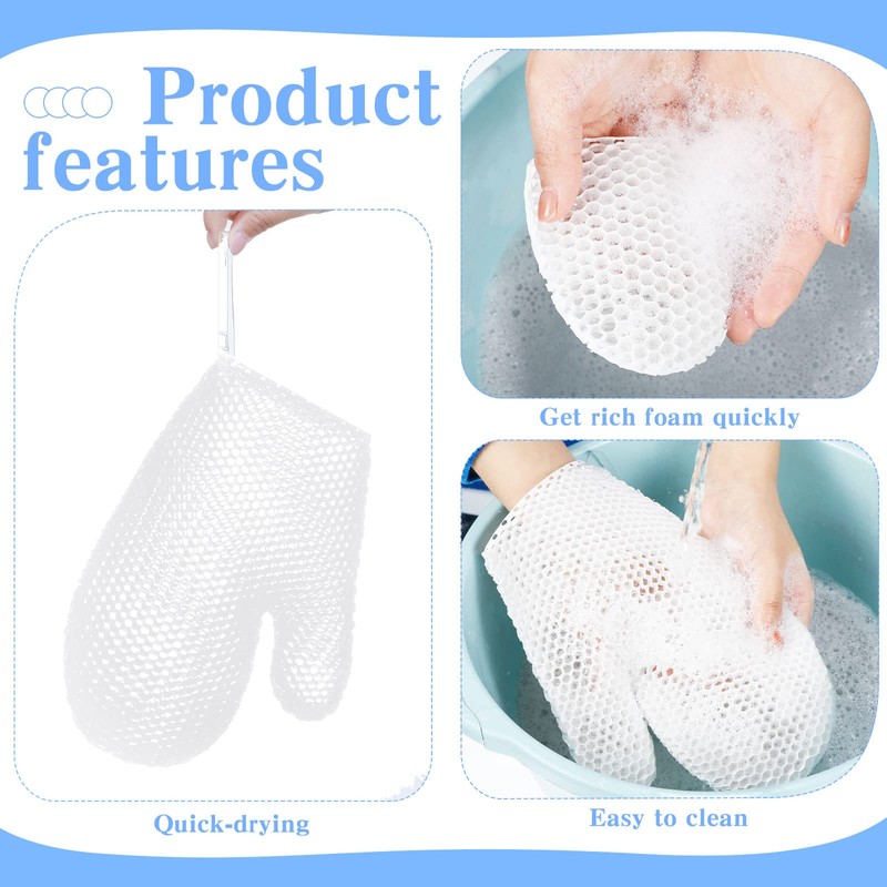 Vesici 2 Pcs Honeycomb Exfoliating Glove Set Exfoliating Bath Mitt
