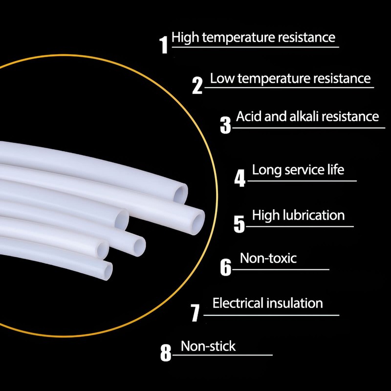 TEN-HIGH 2m PTFE-Schlauch,Transparenter Teflonschlauch（2 mm Innendurchmesse x 3 mm OD）Hitzebeständig
