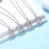 Jewmon Initial Necklace 925 Sterling Silver Cubic Zirconia Alphabet 26