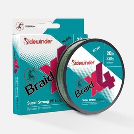 Sidewinder Braid X4 PE Line 250 yard Spool: 30lb - 0.25mm