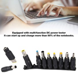 DC Power Adapter Kits 8Pcs, Universal DC Connectors Plug 5.5mm x 2.1mm to Multi-Type Male DC Plug Jack Tips for Power Supply & Testing