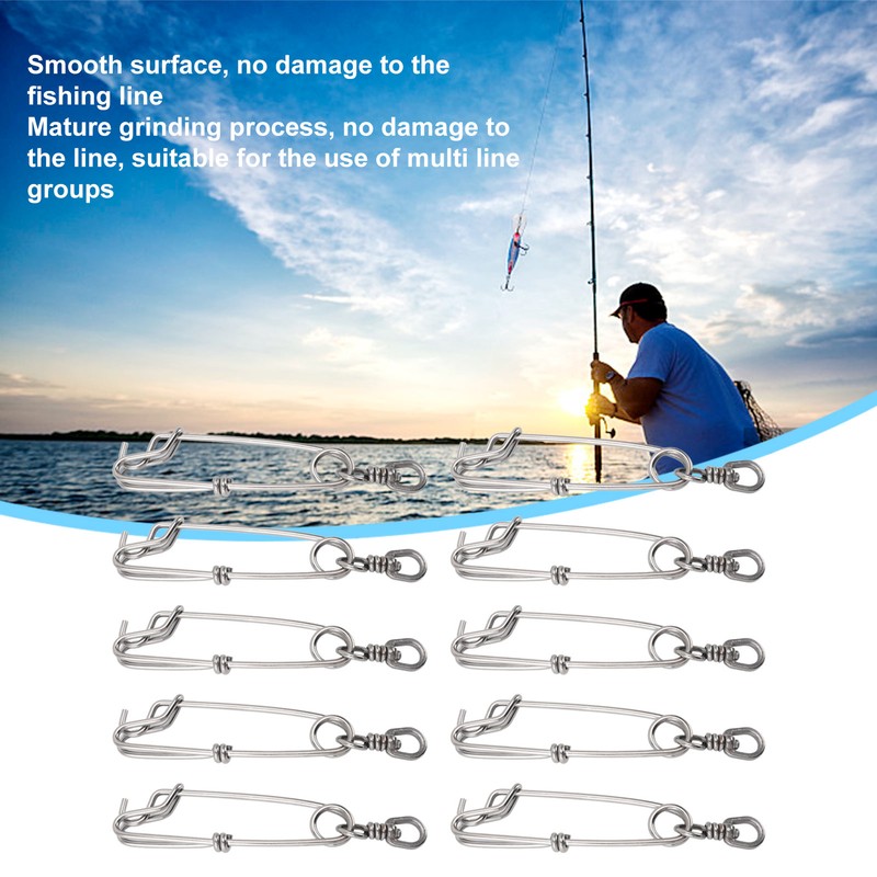 10 Set 3.8 X 150mm Fishing Snap Swivel 304 Stainless