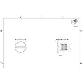 3/8-16 x 5/8" - Flat Head Slotted Stainless Steel 18-8 50 Pcs Machine Screws B2B