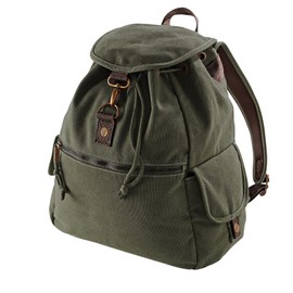 Quadra Vintage Canvas Backpack - 18 Litres (One Size) (Vintage Military Green)