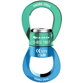 PROND Swing Swivel 35kN Safest Rotational Device, Swing Spinner, Carabiner Swivel, Climbing Rope Swivels for Children’s Web Tree Swing Setting, Aerial Dance, Hanging Hammock (Green Blue)