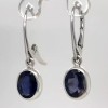 Amber America Blue Oval IOLITE Earrings 925 STERLING SILVER Leverback