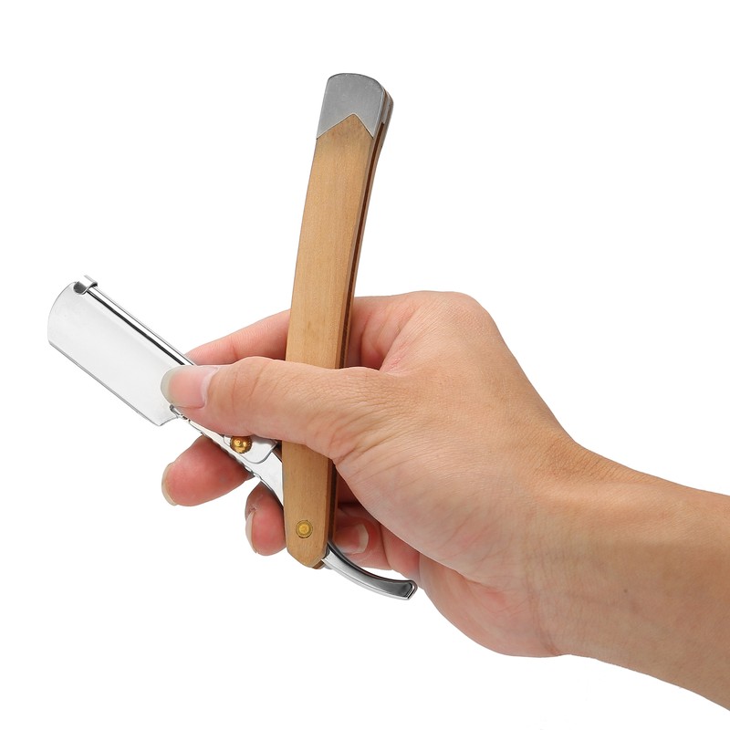 Men Straight Razor Portable Stainless Steel Manual Beard Shaver Trimmer