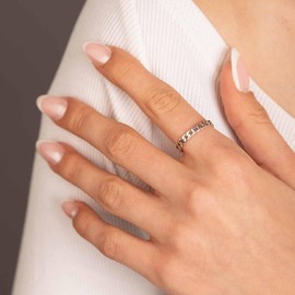 MATERIA by Matthias Wagner Curb Chain Ring 925 Sterling Silver Blackened SR-84, Sterling Silver