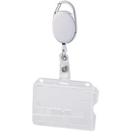 General Office ID Card Holder with Strap: Set of 50 Hard Plastic ID Sleeves 60cm Yo-yo Clip (Card Holder with Strap, ID Card Holder with Strap, Card Protector Sleeve)