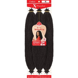 Outre Oferta De 5 Paquetes X-Pression - Trenzada Up - Springy Afro Trenza 24" 3X 5 Paquetes (1B) Negro Apagado 1B