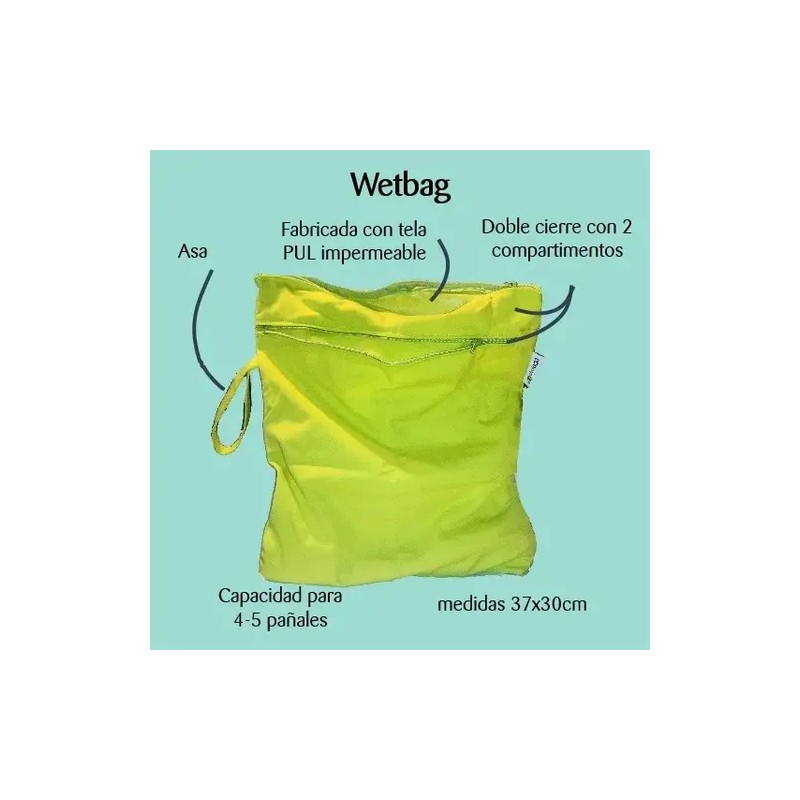 Bolsa Impermeable Wetbag Doble Cierre Para Pañales De Tela