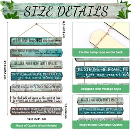 Yookeer Christian Wall Art Office Inspirational Wooden Bible Verses Wall Decor Bedroom Scripture Wall Art Meditation Inspirational Hanging Wood Sign for Kitchen Living Room Women Room(Green)